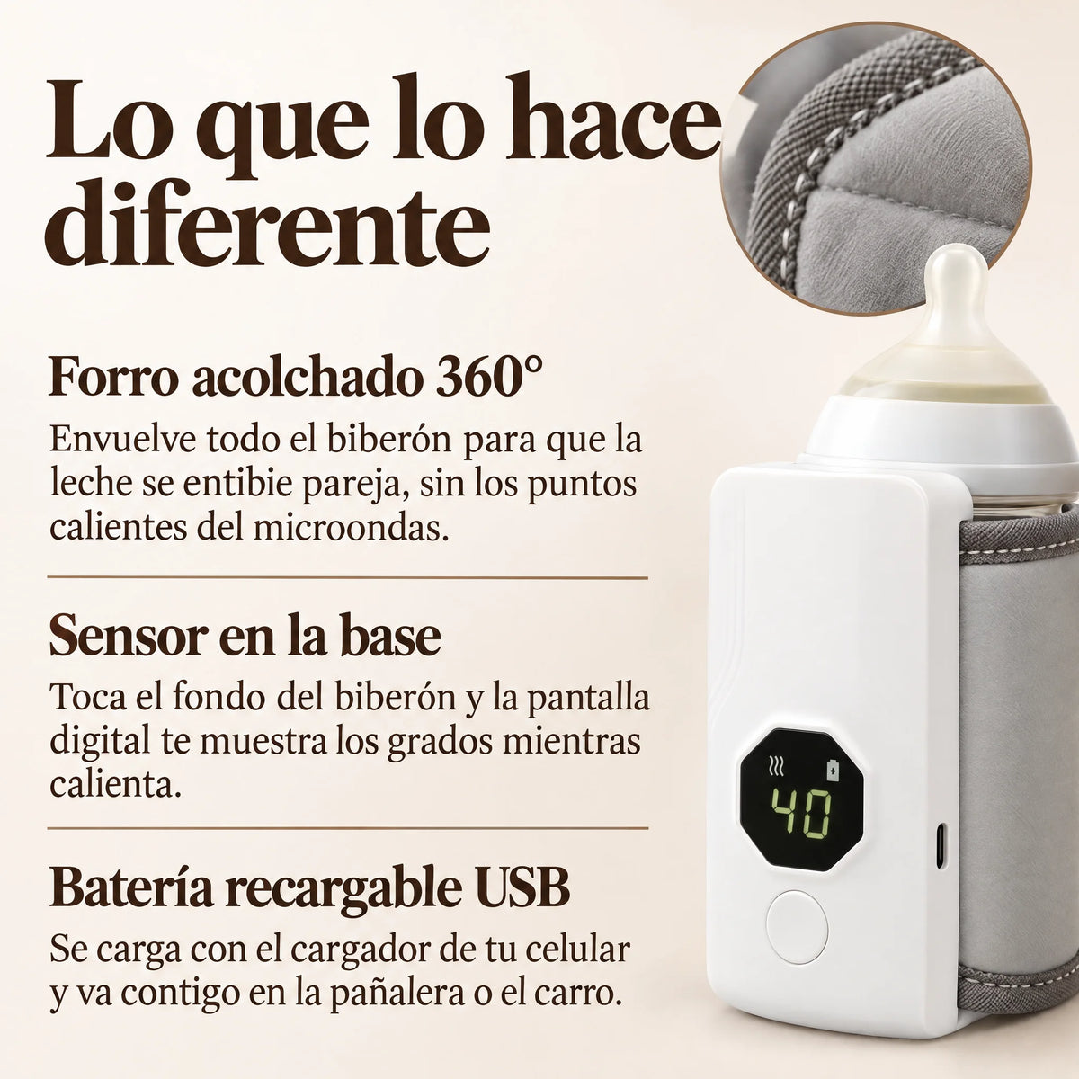 Calentador de Biberones Portátil Recargable
