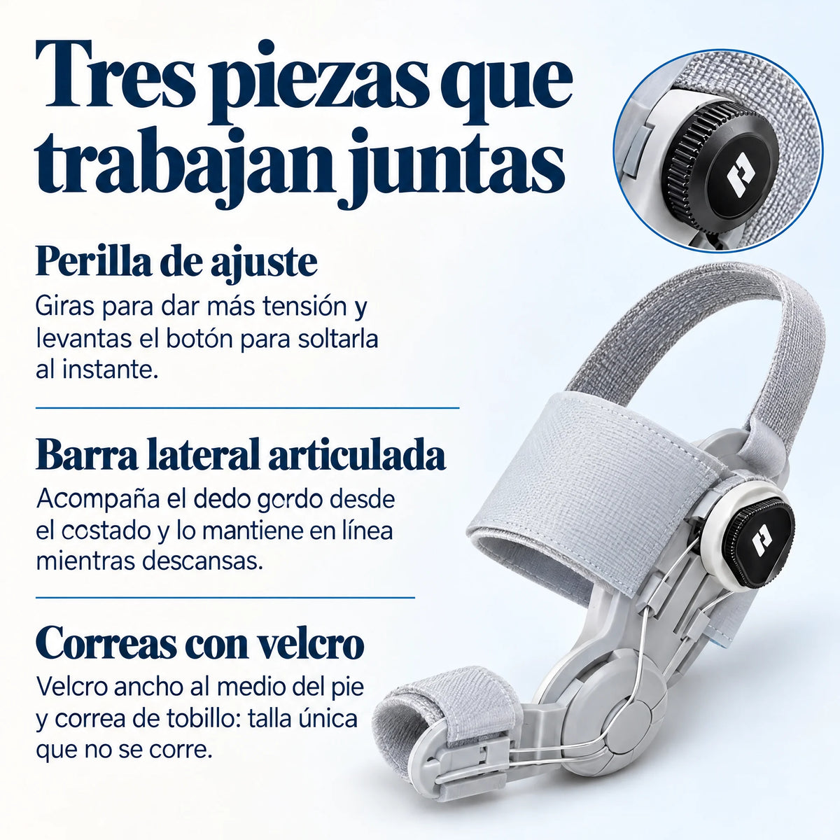 Corrector de Juanete con Perilla Ajustable