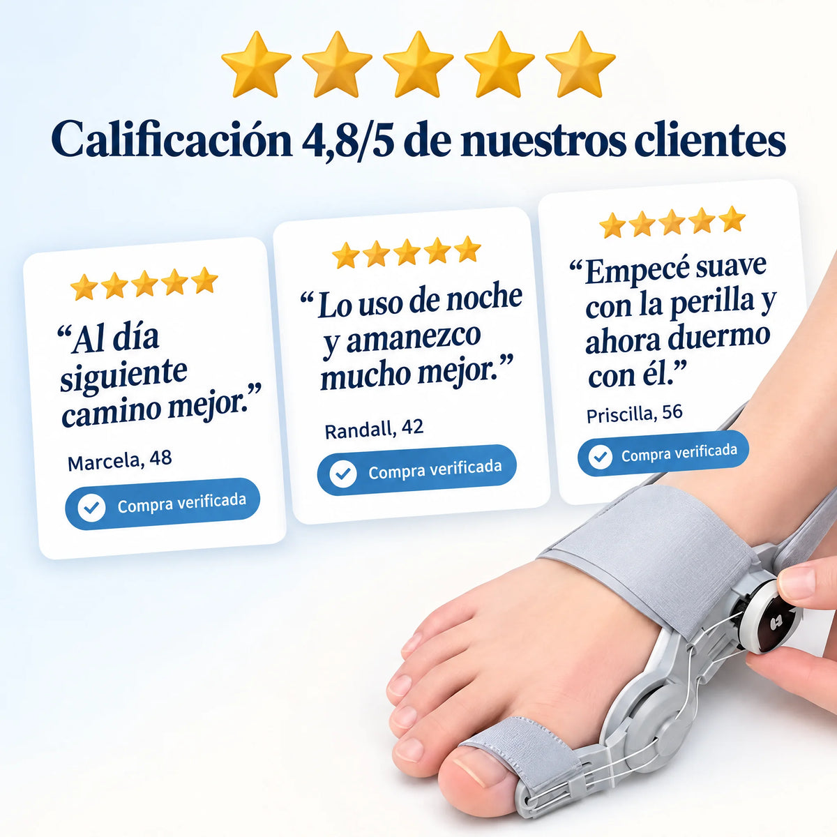 Corrector de Juanete con Perilla Ajustable