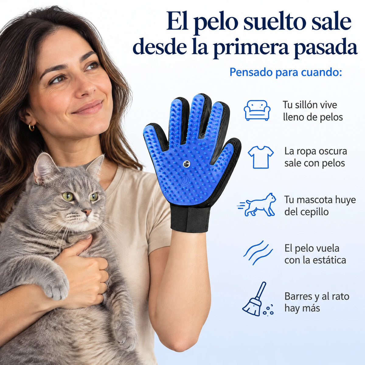 Guante Quitapelo con Rociador para Mascotas
