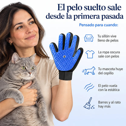 Guante Quitapelo con Rociador para Mascotas