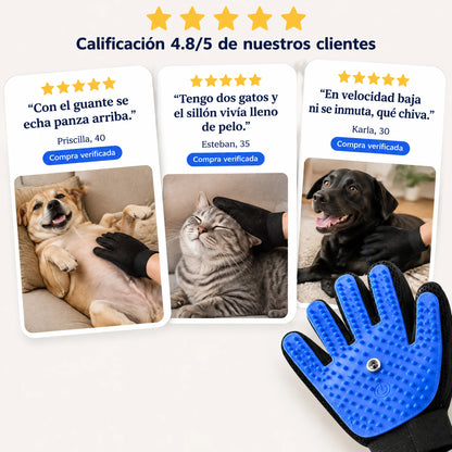 Guante Quitapelo con Rociador para Mascotas