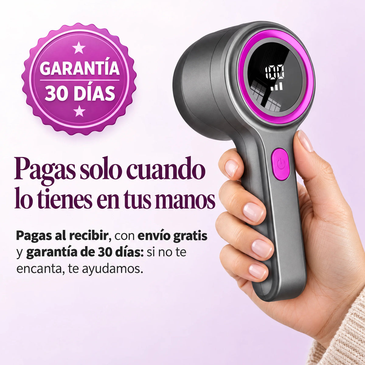 Removedor Eléctrico de Pelusas con Pantalla Digital