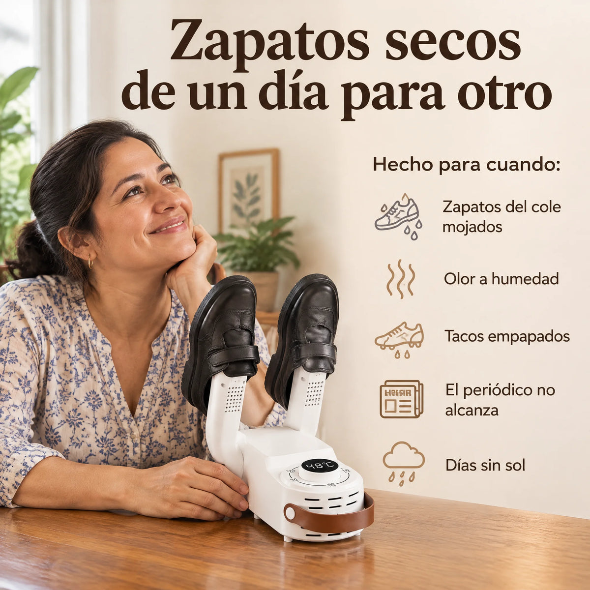 Secador de Zapatos Eléctrico Plegable con Temporizador