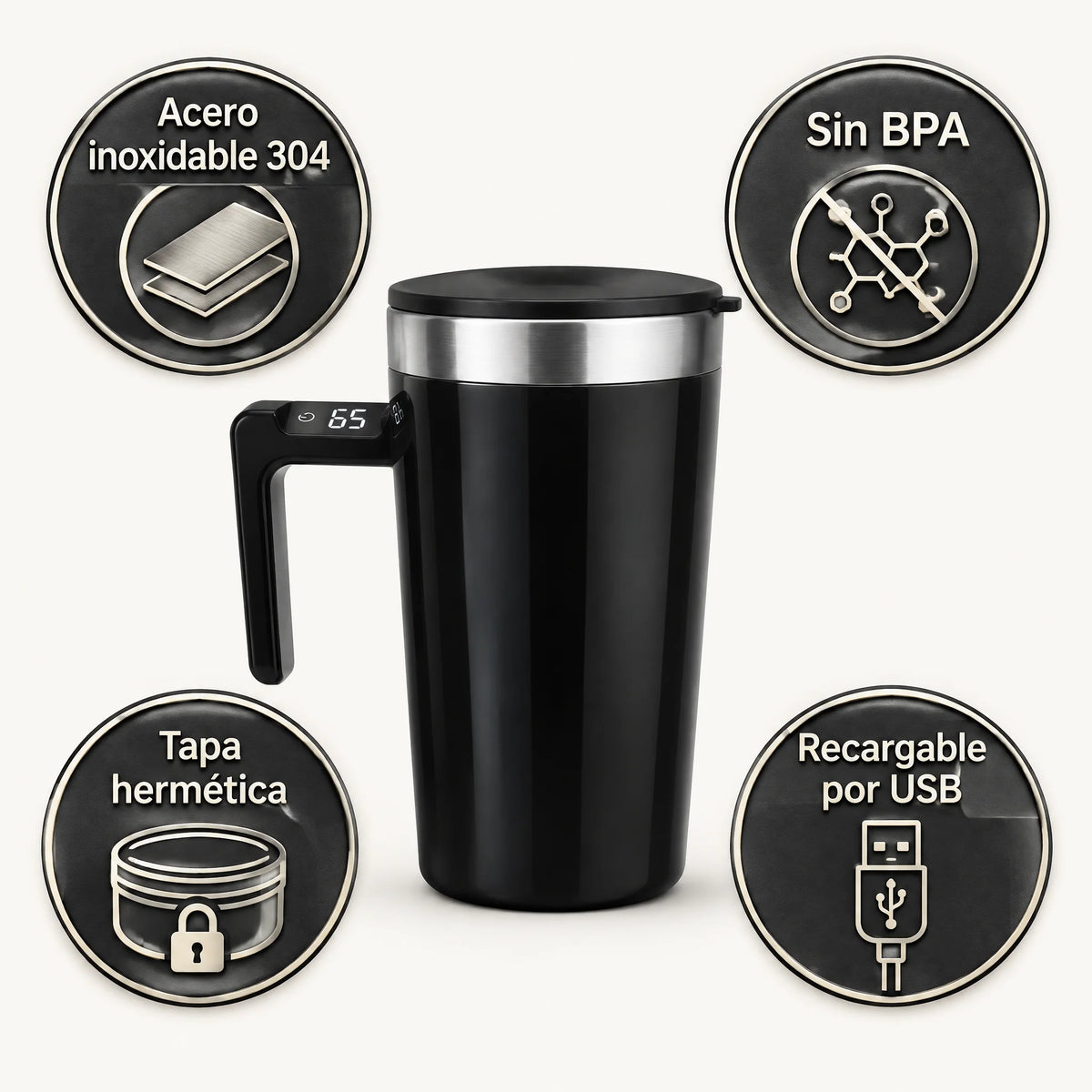 Taza Mezcladora Magnética